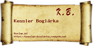Kessler Boglárka névjegykártya